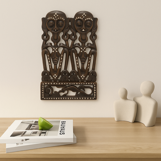 African Hand-Carved Wall Plaque