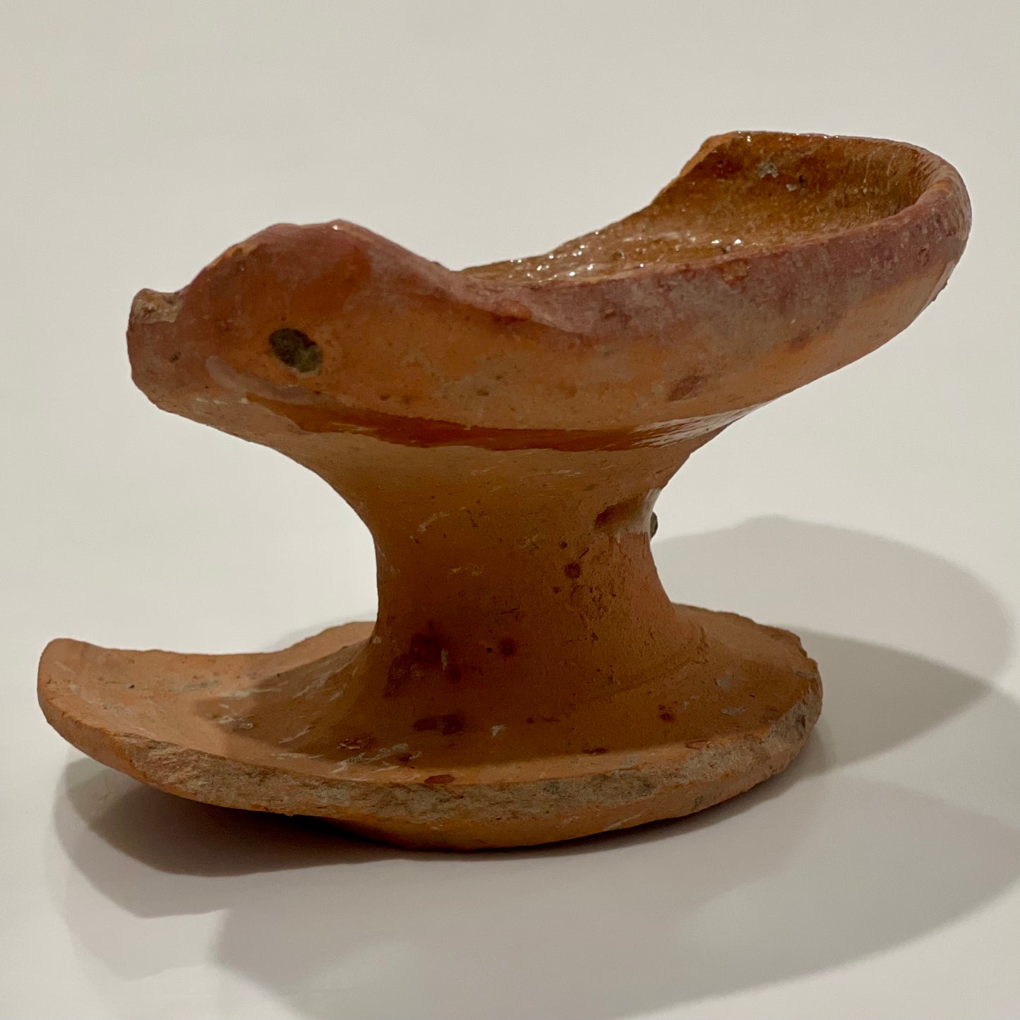 Rare 14th-Century Medieval Miniature Two-Tier Ceramic Stand Fragment – Authentic Utrecht Archaeological Artifact