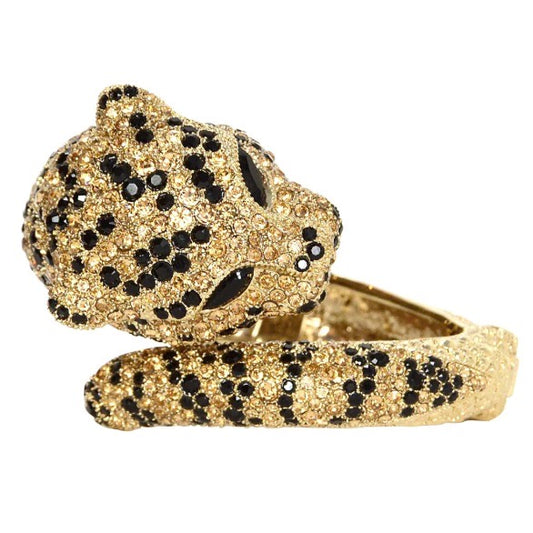 Roberto Cavalli Gold & Swarovski Crystal Panther Bracelet