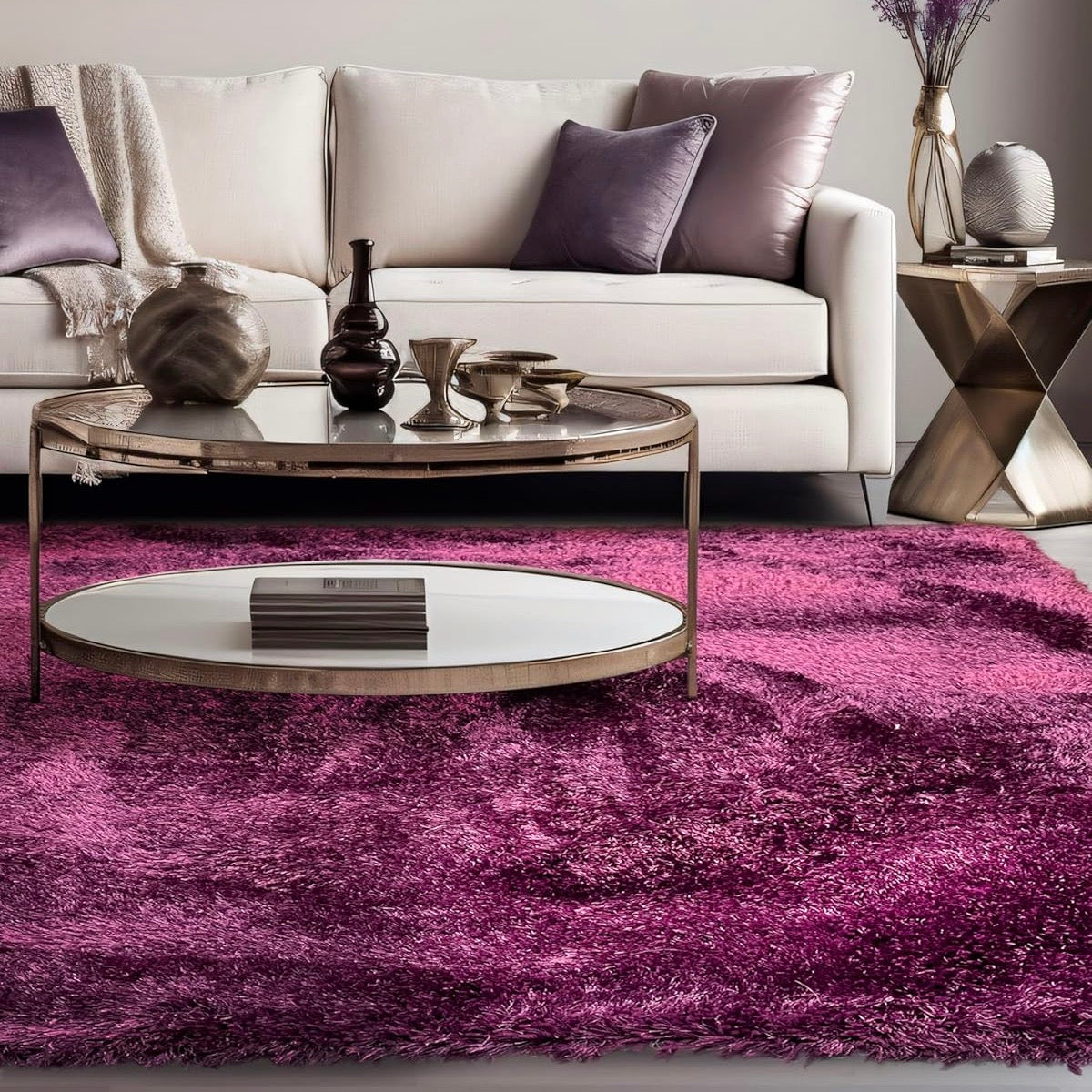 Modern XL Asiatic Ultra-Plush Shaggy Rug – Marron