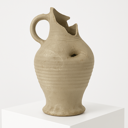 14th-Century Medieval Roman Clay Pitcher – Authentic Utrecht Archaeological Excavation Find
