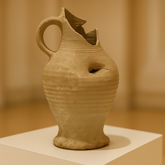 14th-Century Medieval Roman Clay Pitcher – Authentic Utrecht Archaeological Excavation Find