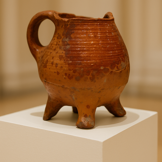 Rare 14th-Century Tripod Roman Glazed Pot – Authentic Medieval Utrecht Archaeological Artifact