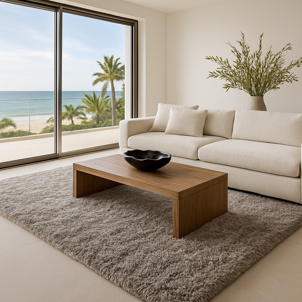 Modern XXL Silver-Gray Area Rug – Low Plush Shag