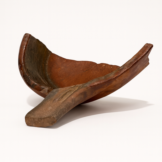 Rare 14th-Century Medieval Ceramic Ladle Fragment – Authentic Utrecht Archaeological Artifact