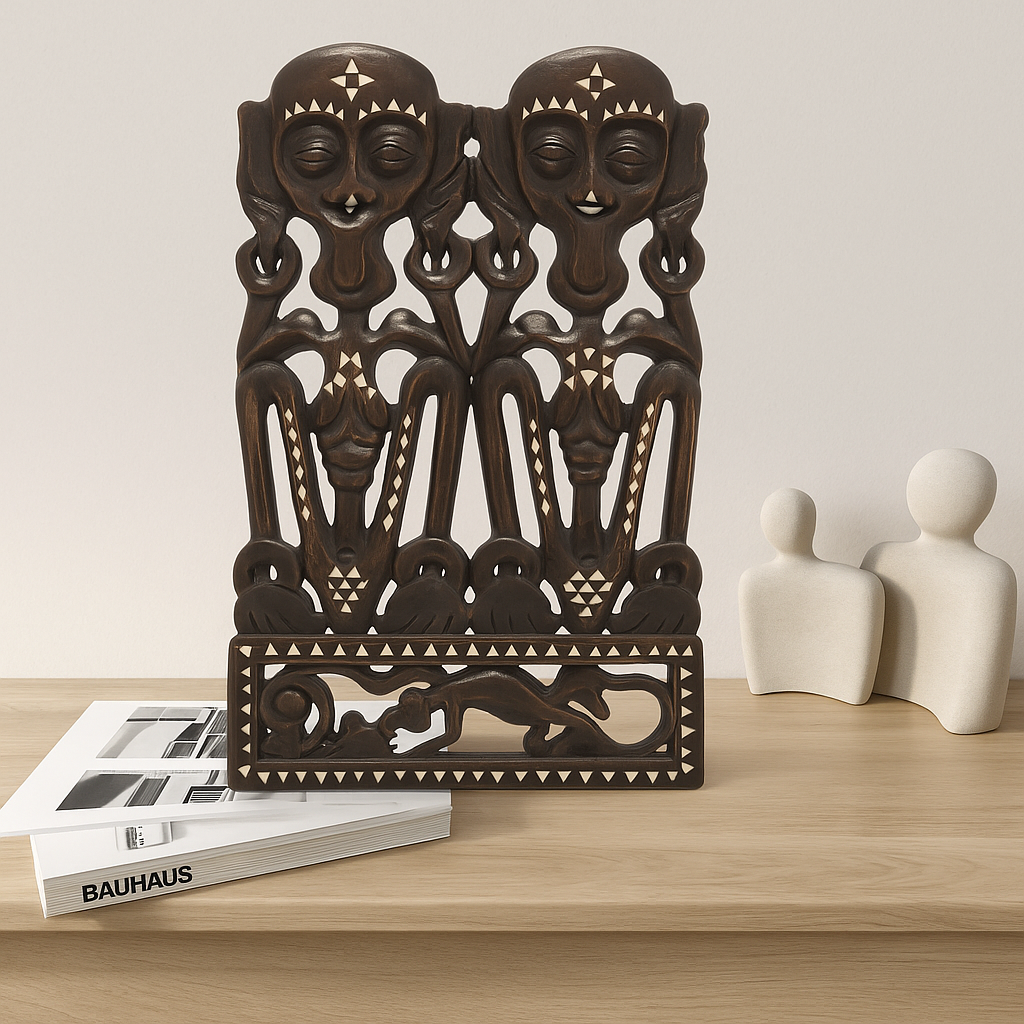 African Hand-Carved Wall Plaque