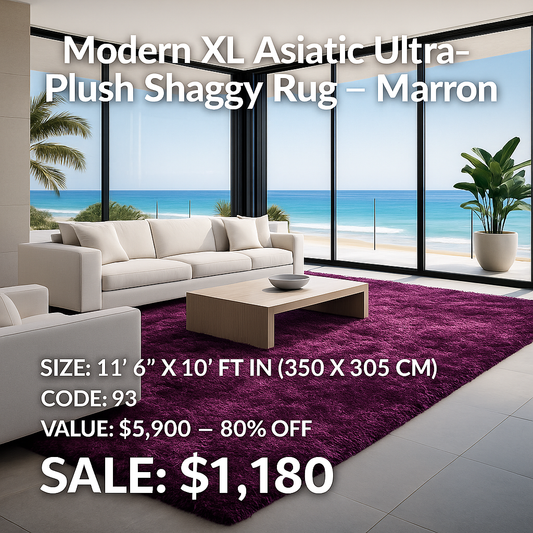 Modern XXL Asiatic Ultra-Plush Shaggy Rug – Marron