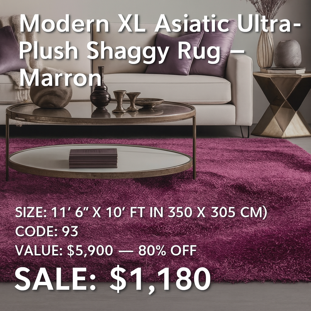 Modern XXL Asiatic Ultra-Plush Shaggy Rug – Marron