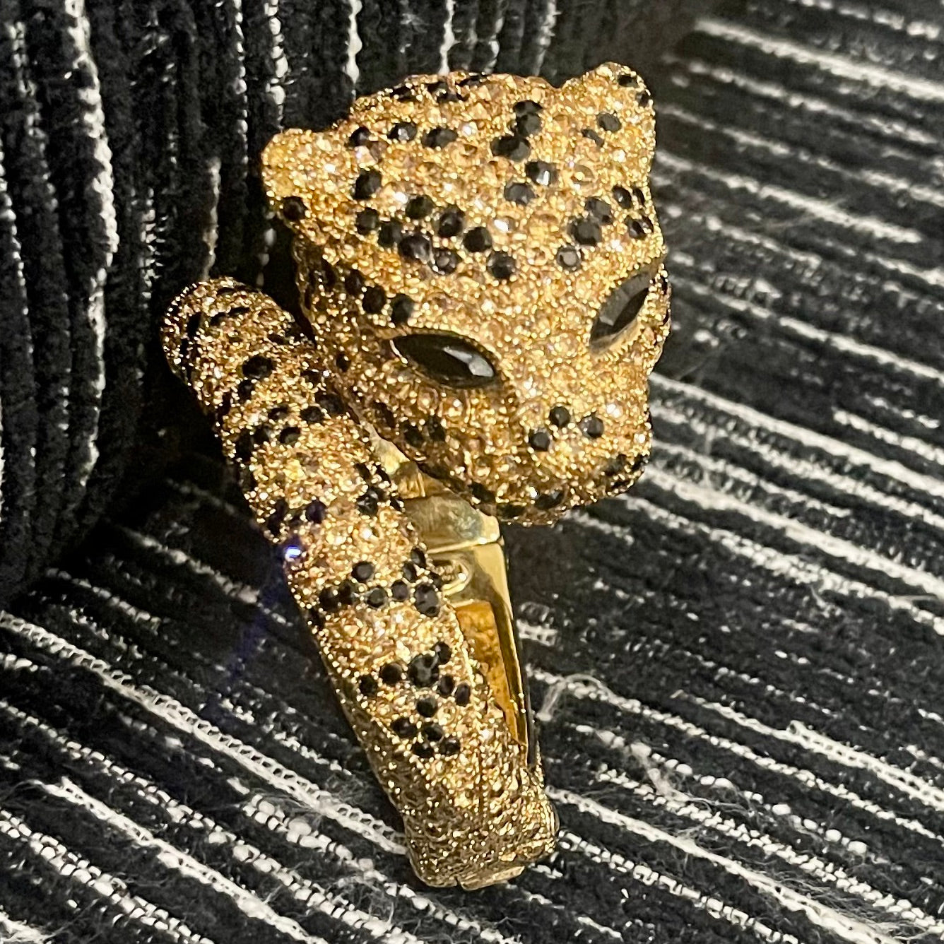 Roberto Cavalli Gold &amp; Swarovski Crystal Panther Bracelet