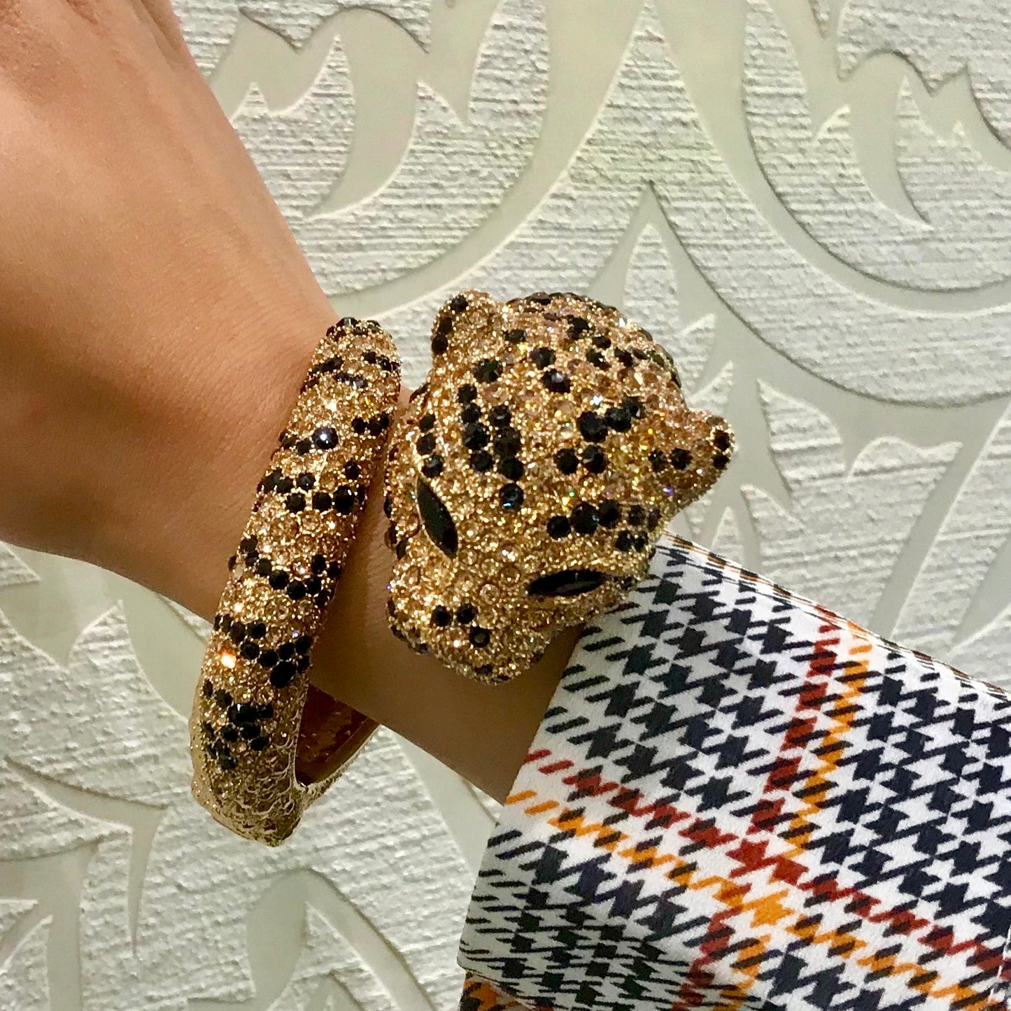 Roberto Cavalli Gold &amp; Swarovski Crystal Panther Bracelet