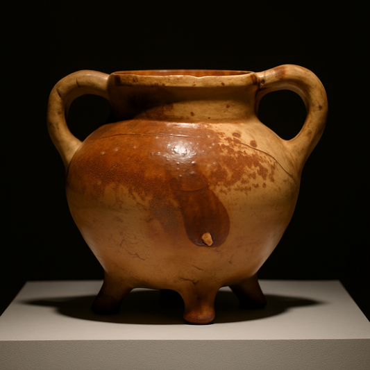 Rare 14th-Century Medieval Roman Glazed Clay Pot – Authentic Utrecht Archaeological Artifact