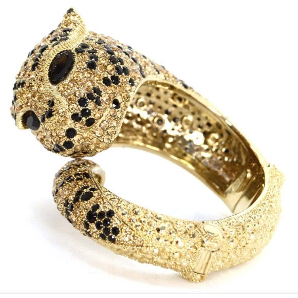 Roberto Cavalli Gold &amp; Swarovski Crystal Panther Bracelet