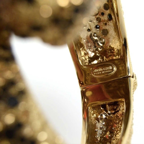 Roberto Cavalli Gold &amp; Swarovski Crystal Panther Bracelet